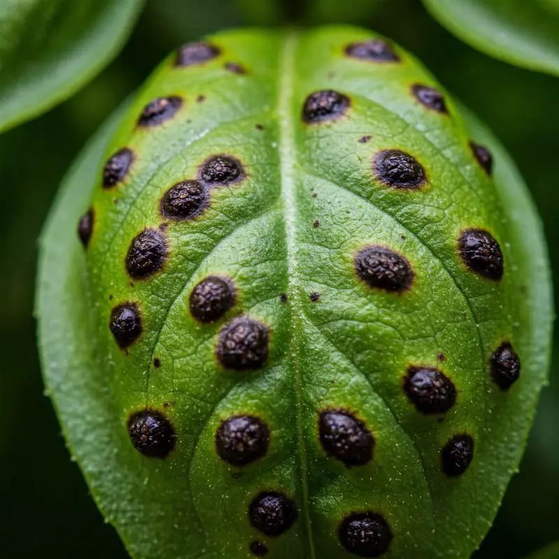 Black Spots in Basil Leaves