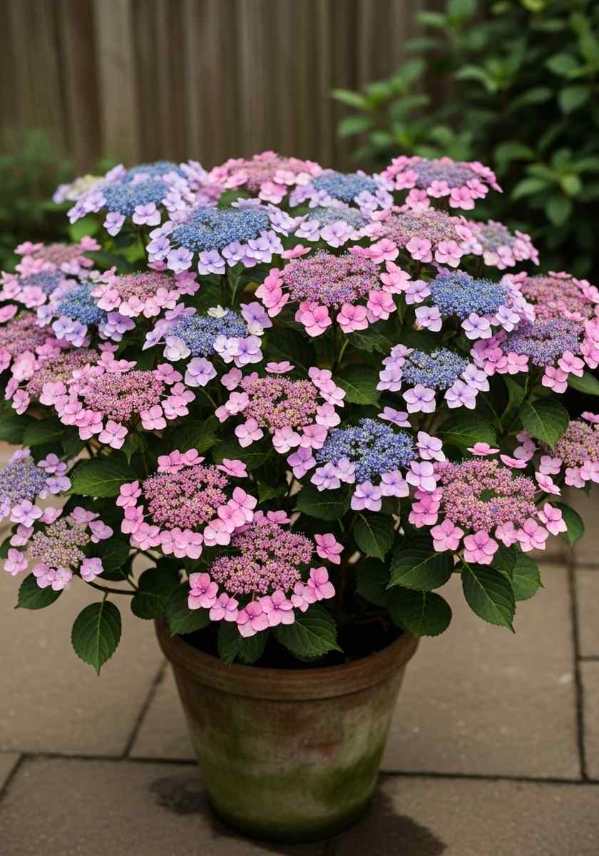 Hydrangea serrata Tiny Tuff Stuff with Small Hydrangeas for Shade