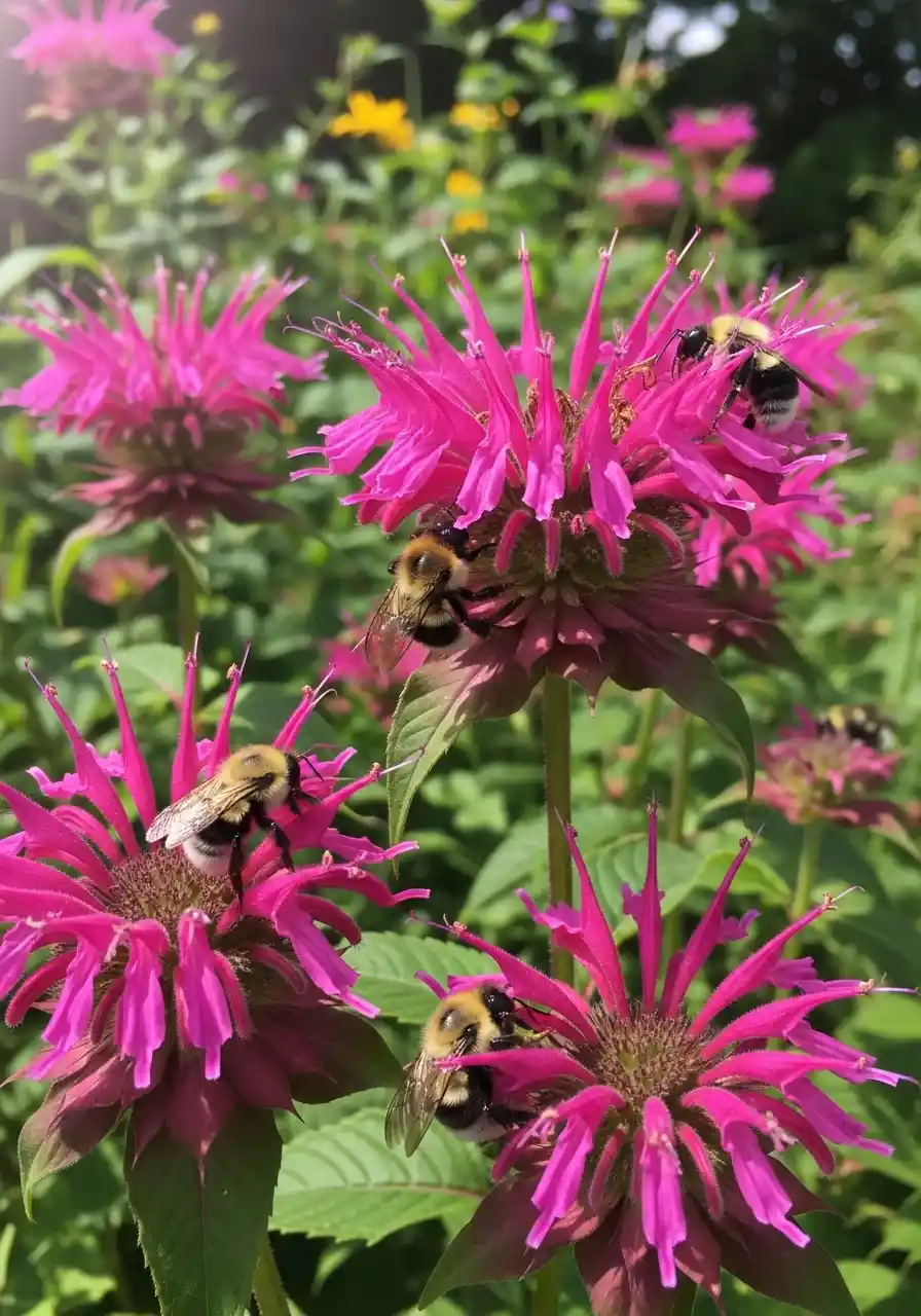 Bee Balm (tubular flowers and spreads fast)
