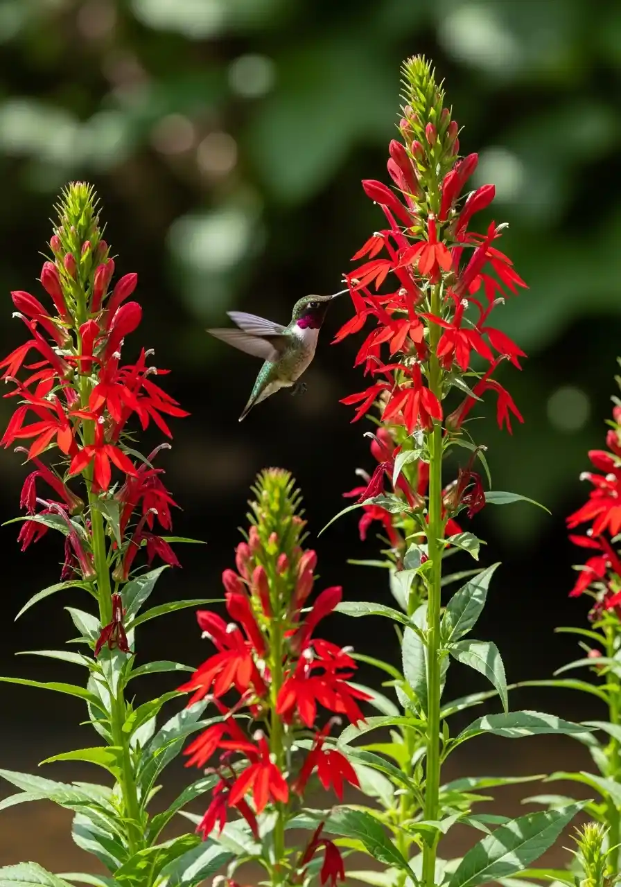 Cardinal Flower (hummingbird magnet in red)