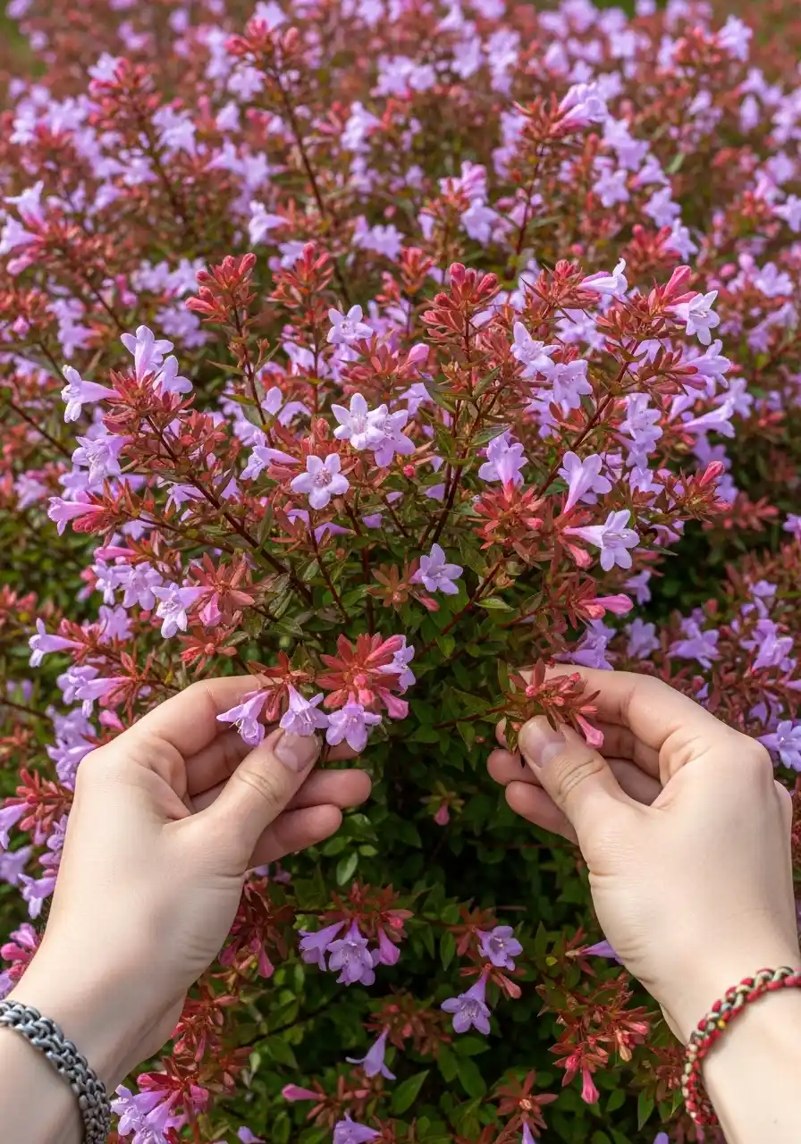 Kaleidoscope Abelia (shrub with lots of tubular blooms)