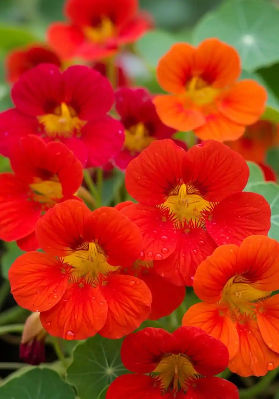 Nasturtiums (red varieties)