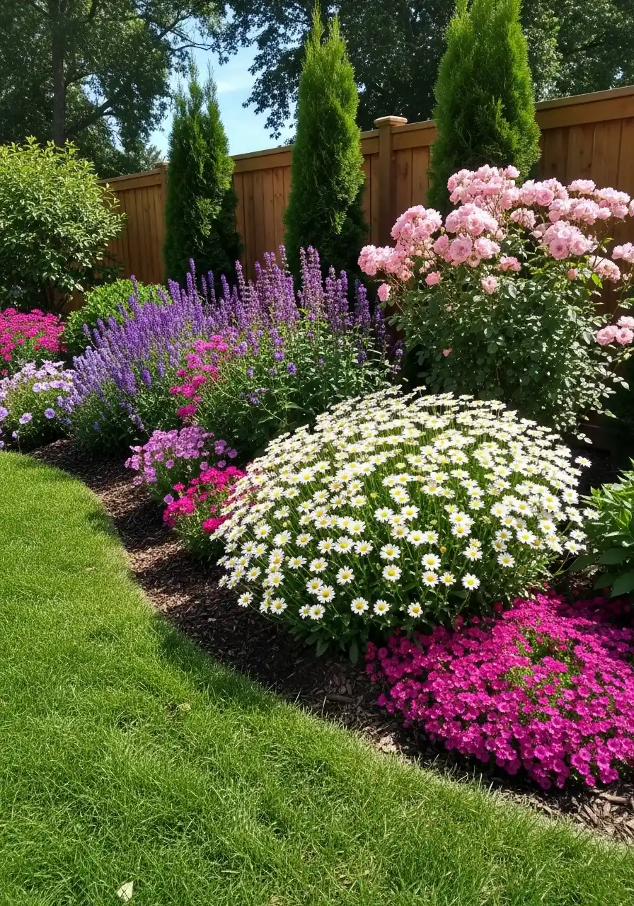 backyard border landscaping