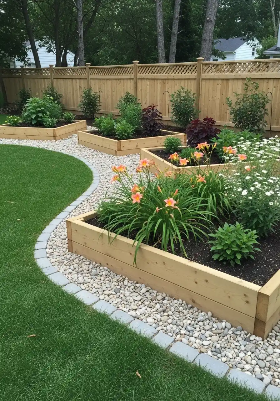 backyard border landscaping