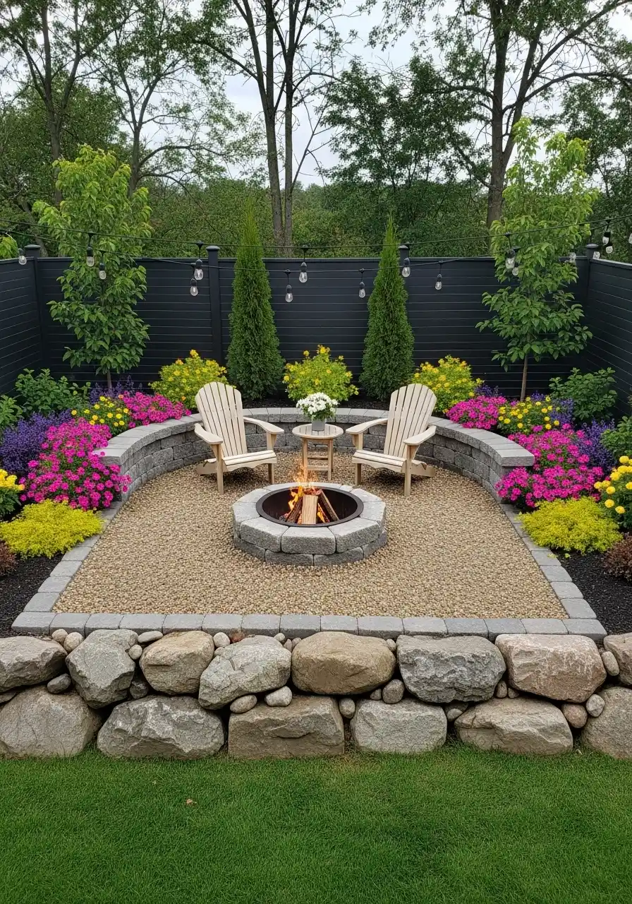 backyard fire pit landscaping ideas