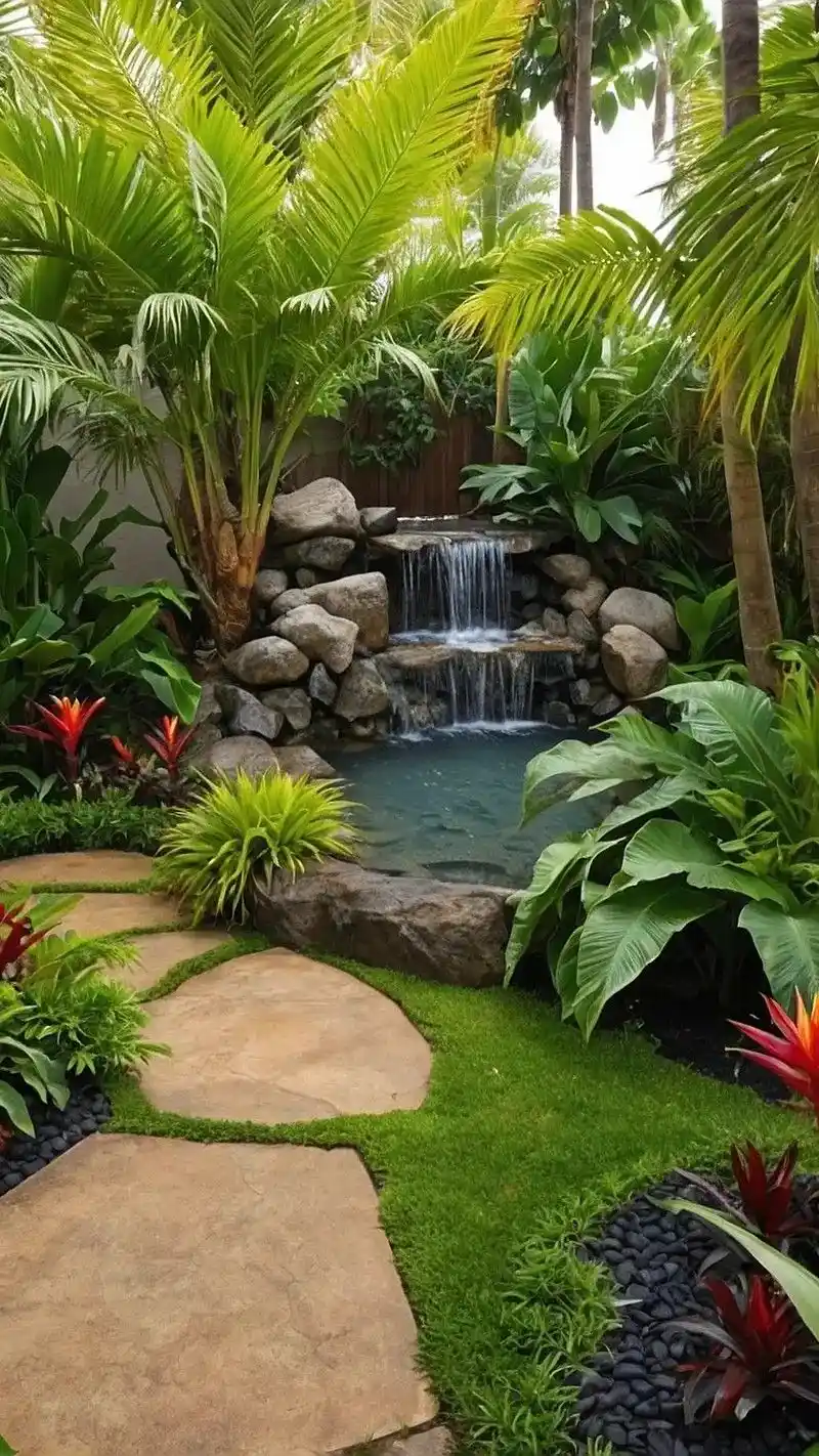 backyard fountains landscaping
