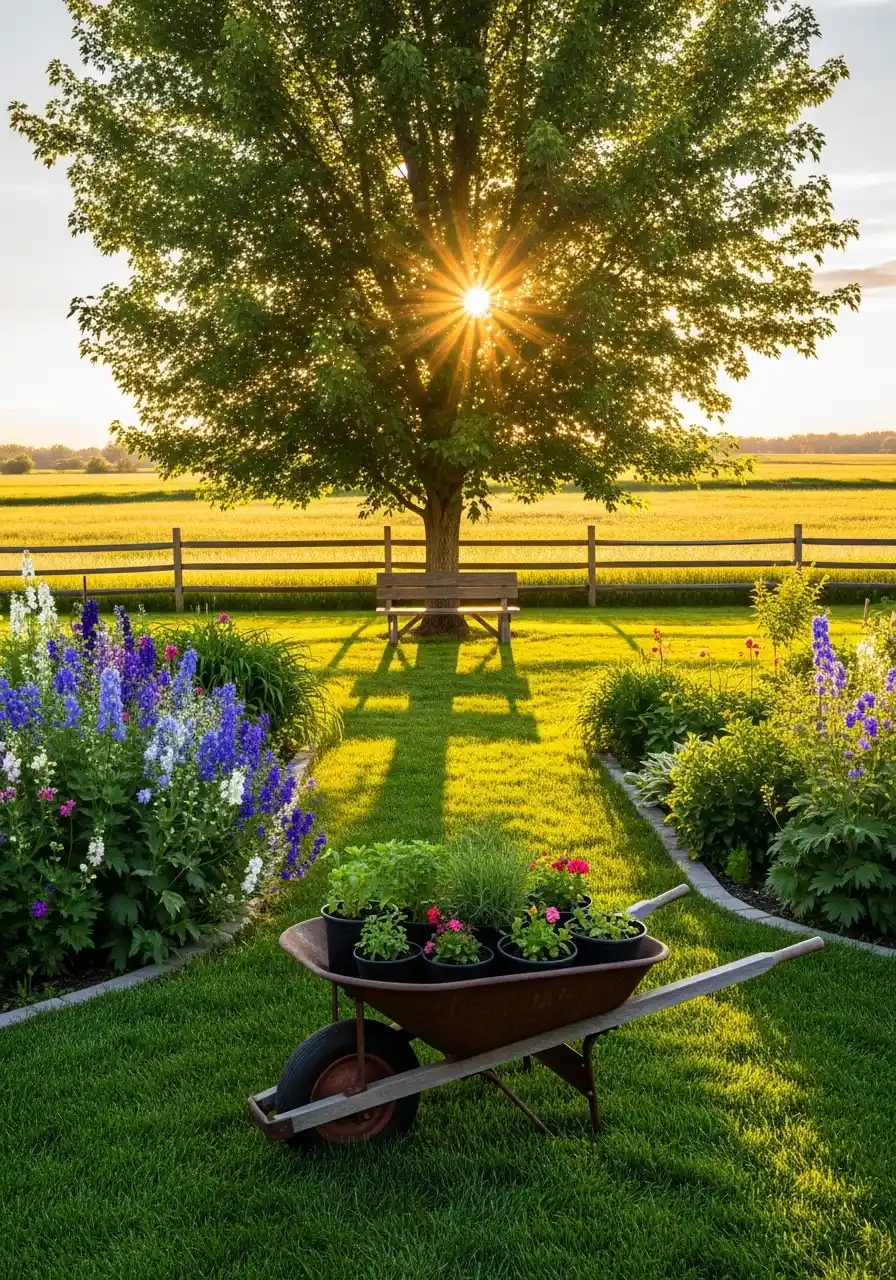 backyard trees landscaping