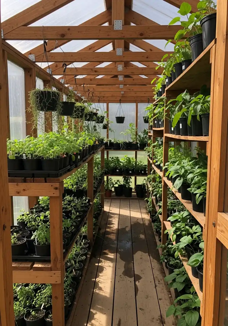 greenhouse shelves ideas