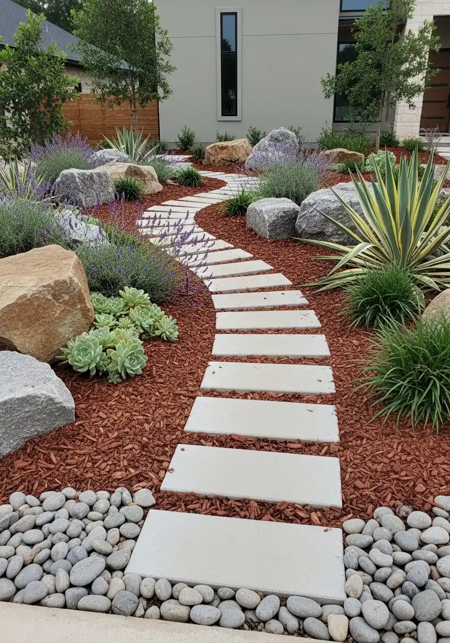 low maintenance landscaping front yard texas