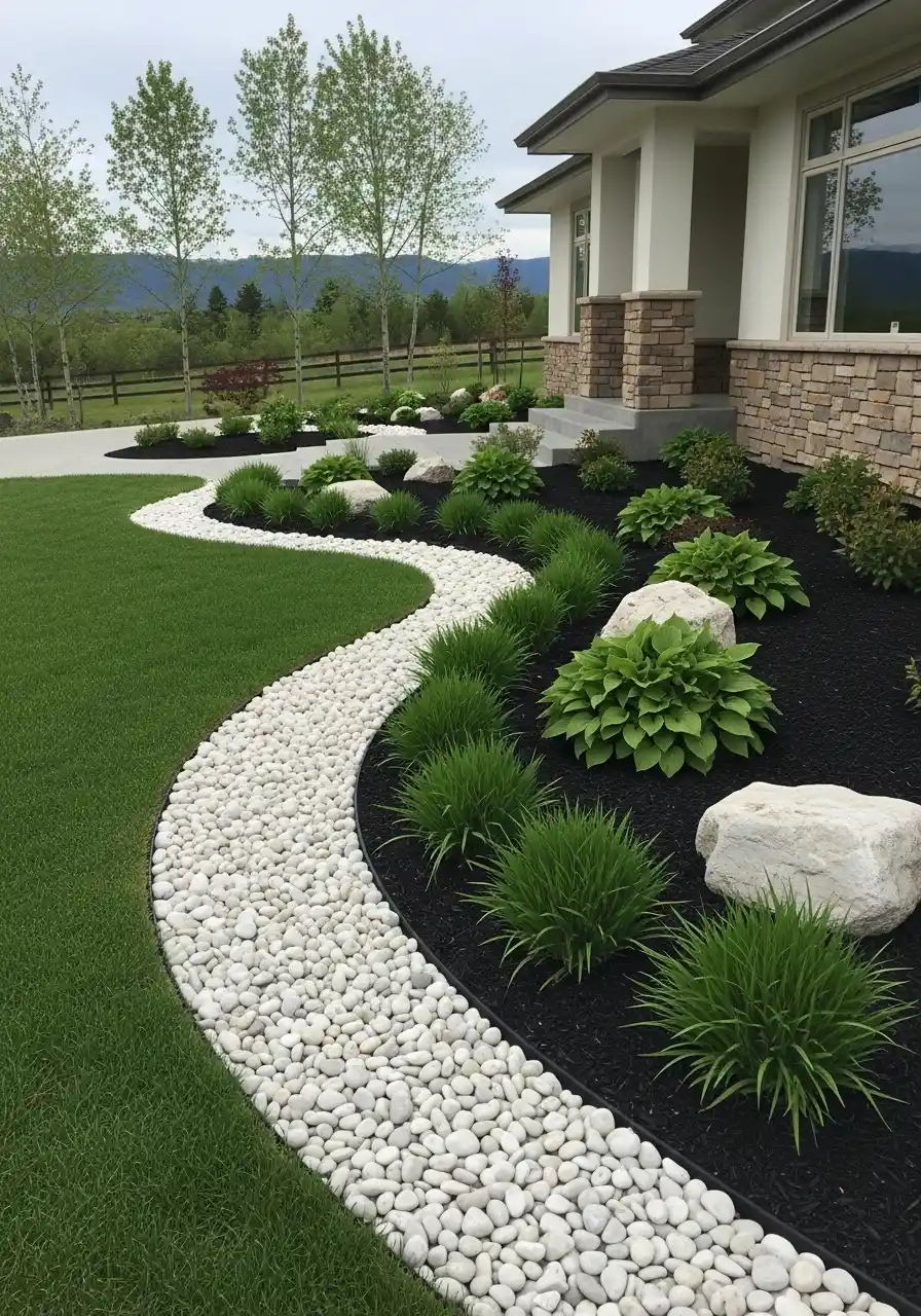 pebble border garden