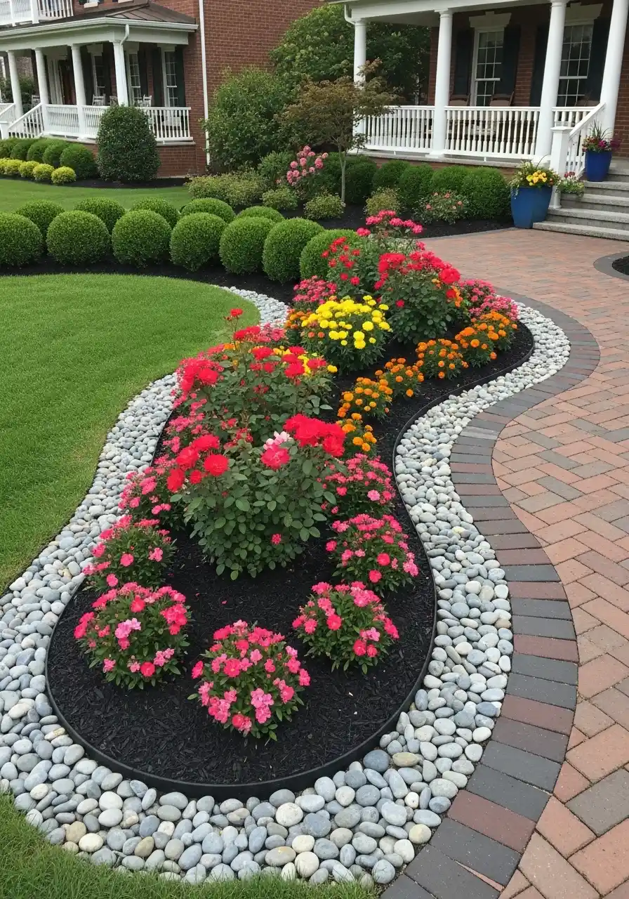 pebble border garden