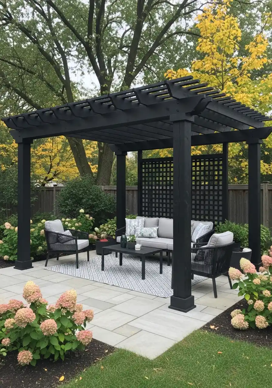 shaded backyard landscaping