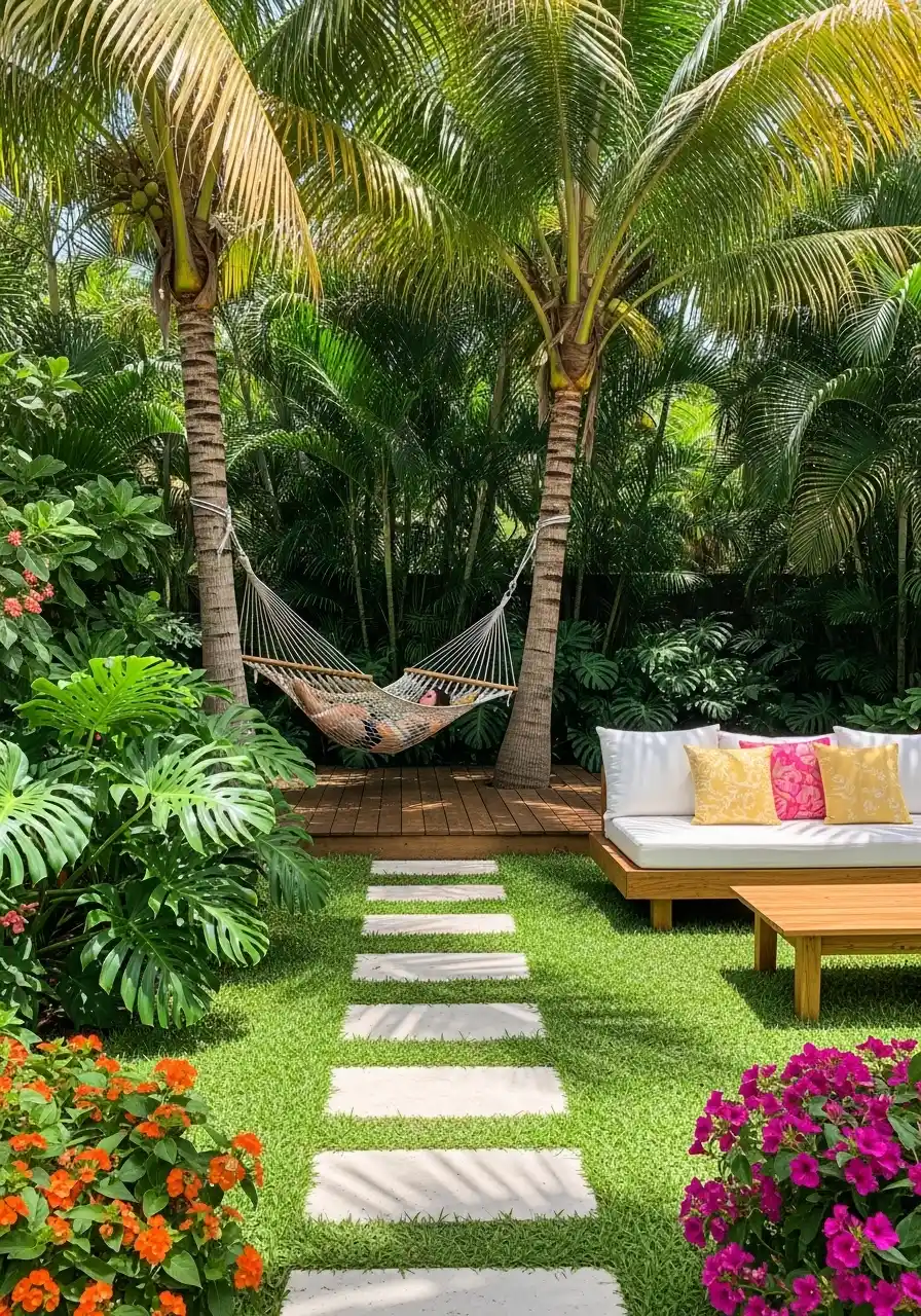 tropical backyard landscaping