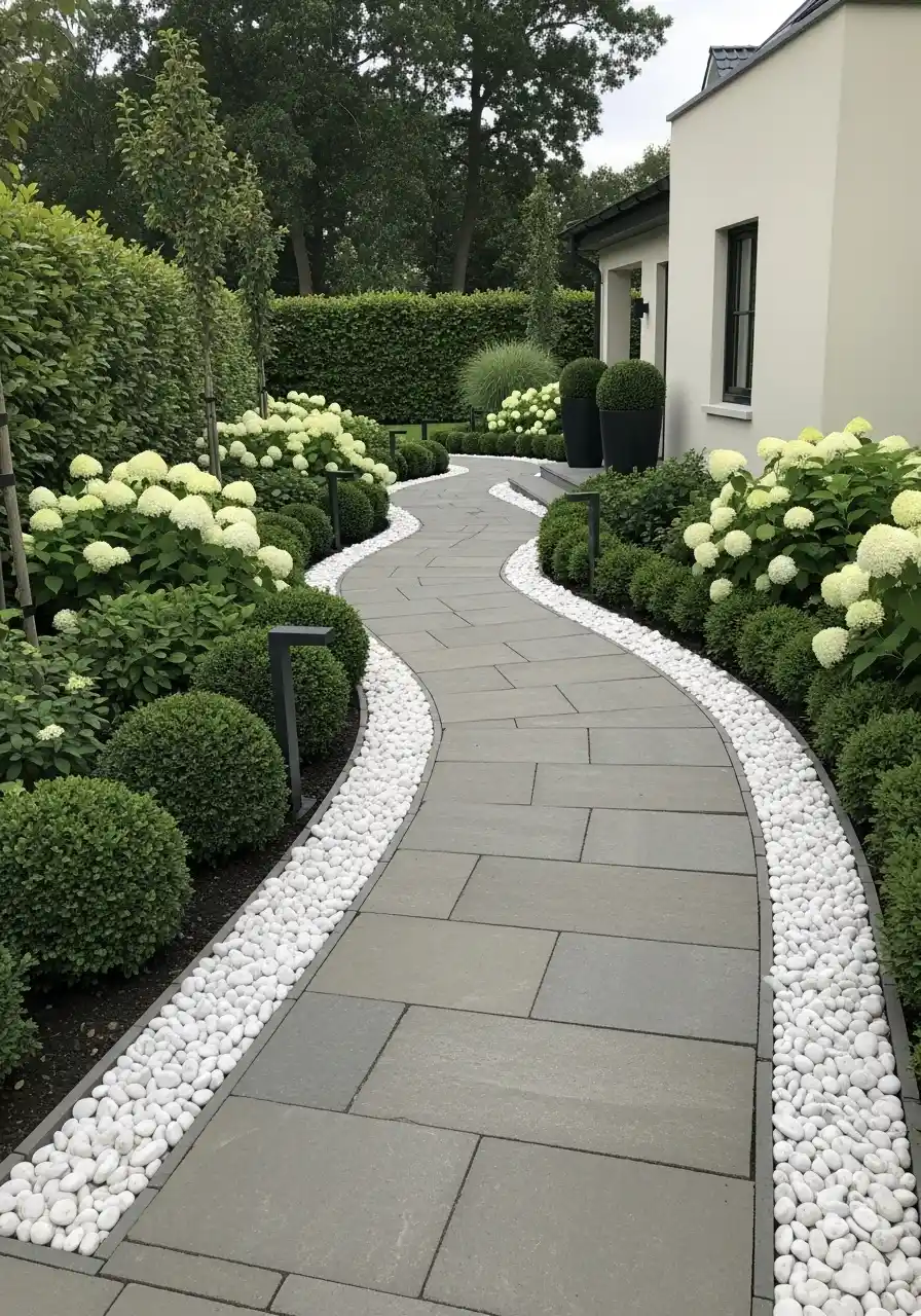 white garden border