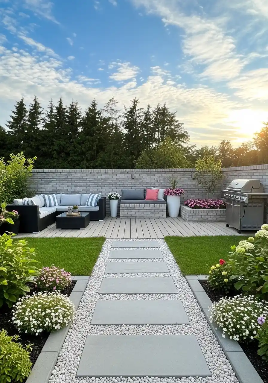 white pebble garden ideas