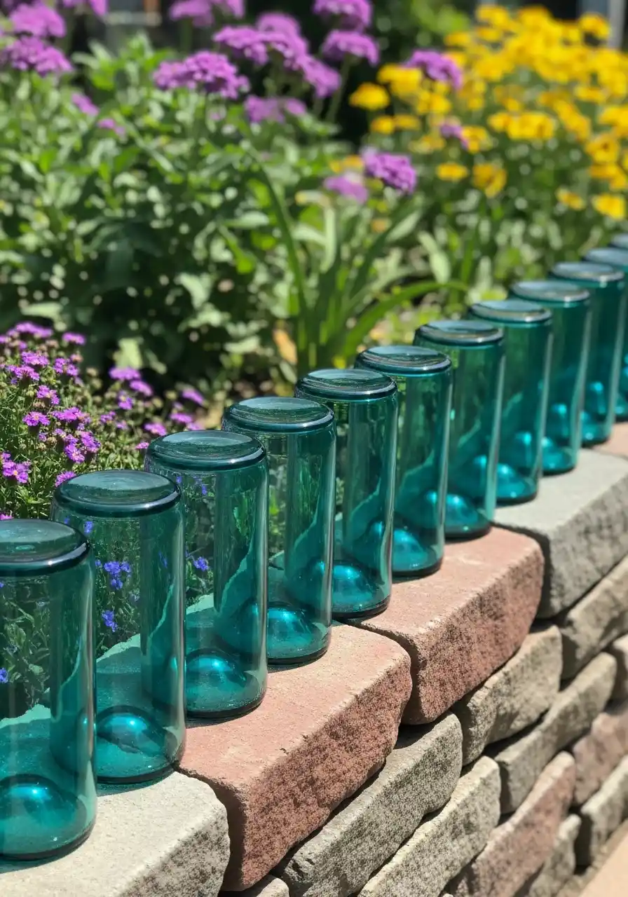 wine bottle garden border