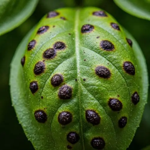 Black Spots in Basil Leaves