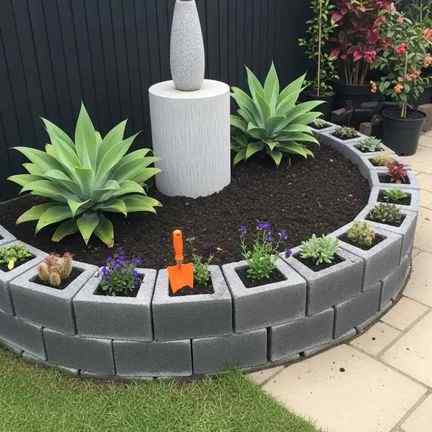 15 Cinder Block Garden Border Ideas With Built-In Planters