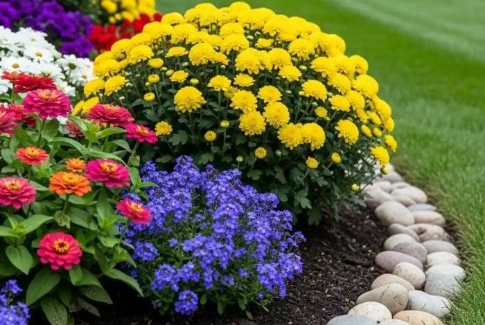 backyard border landscaping