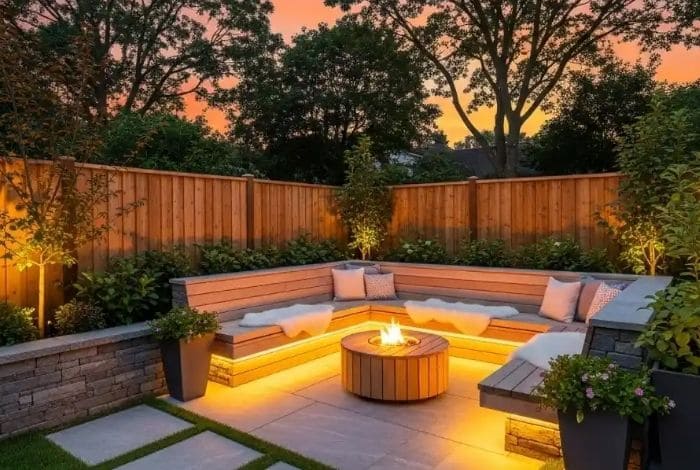 square backyard landscaping